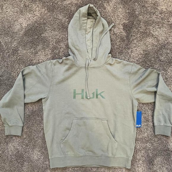 NEW WITH TAGS Huk Green Men’s Logo Hoodie - Picture 1 of 7